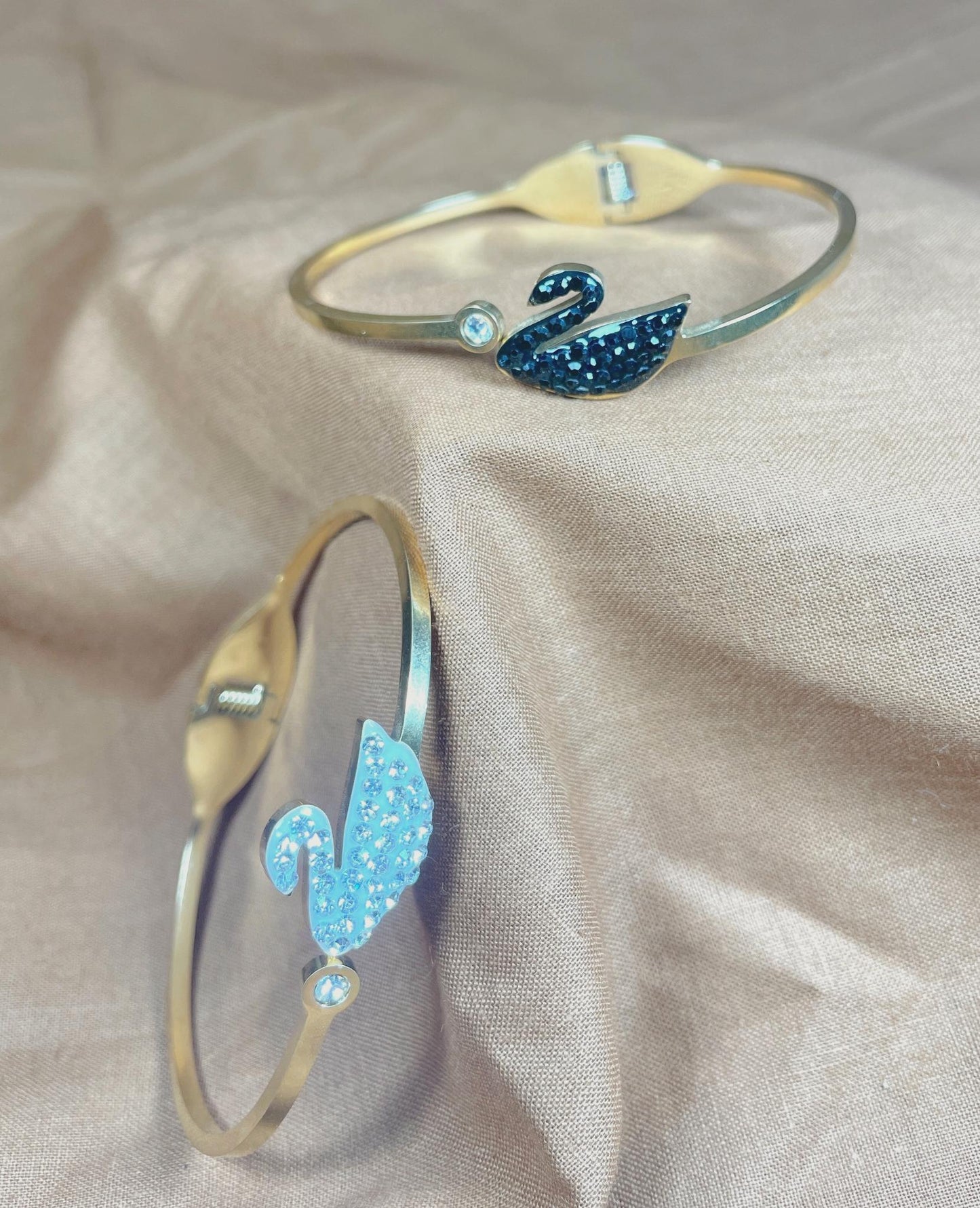 Crystal White Swarn Bracelet."Stainless Steel"