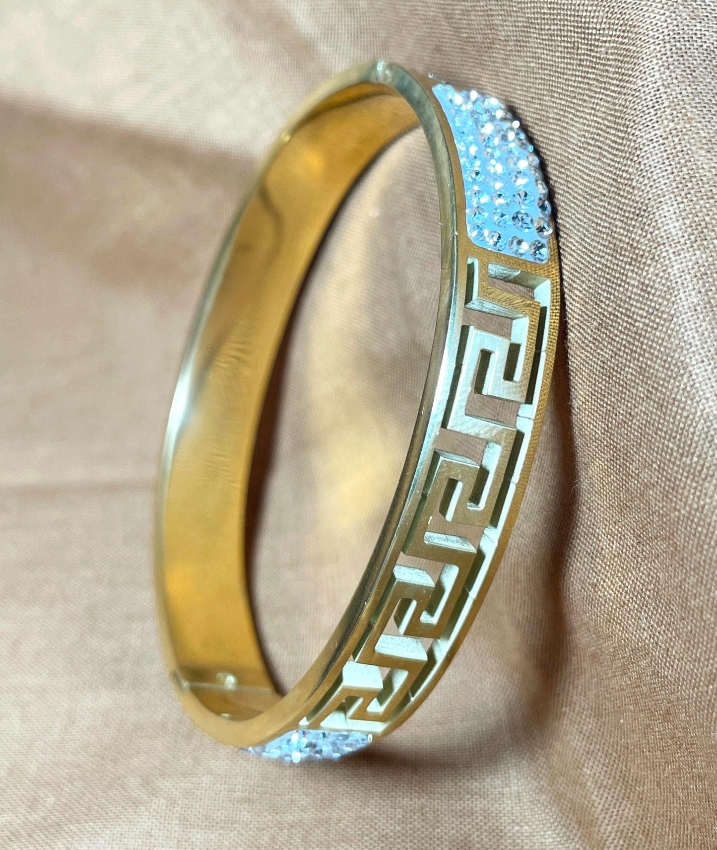 Greek Key Bracelet. "Stainless Steel"