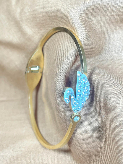 Crystal White  Swarn Bracelet."Stainless Steel"