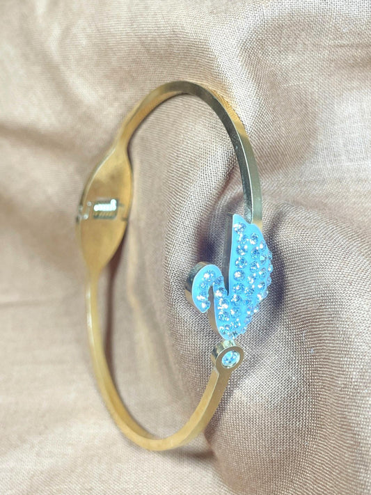 Crystal White  Swarn Bracelet."Stainless Steel"