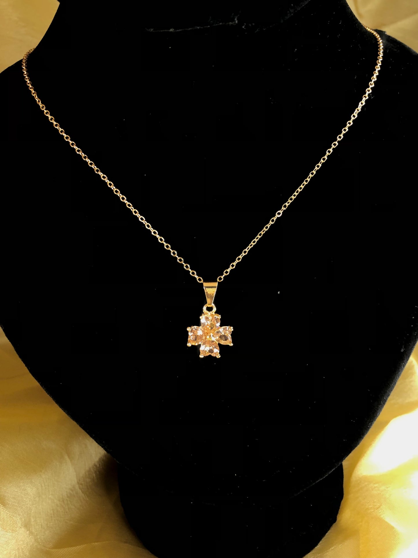 Peach Crystal Bloom Pendant