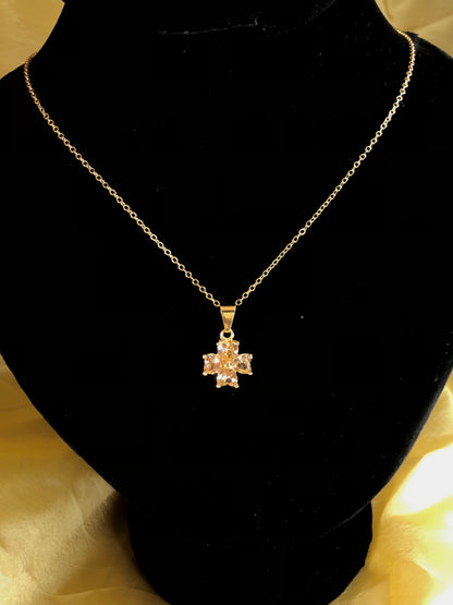 Peach Crystal Bloom Pendant