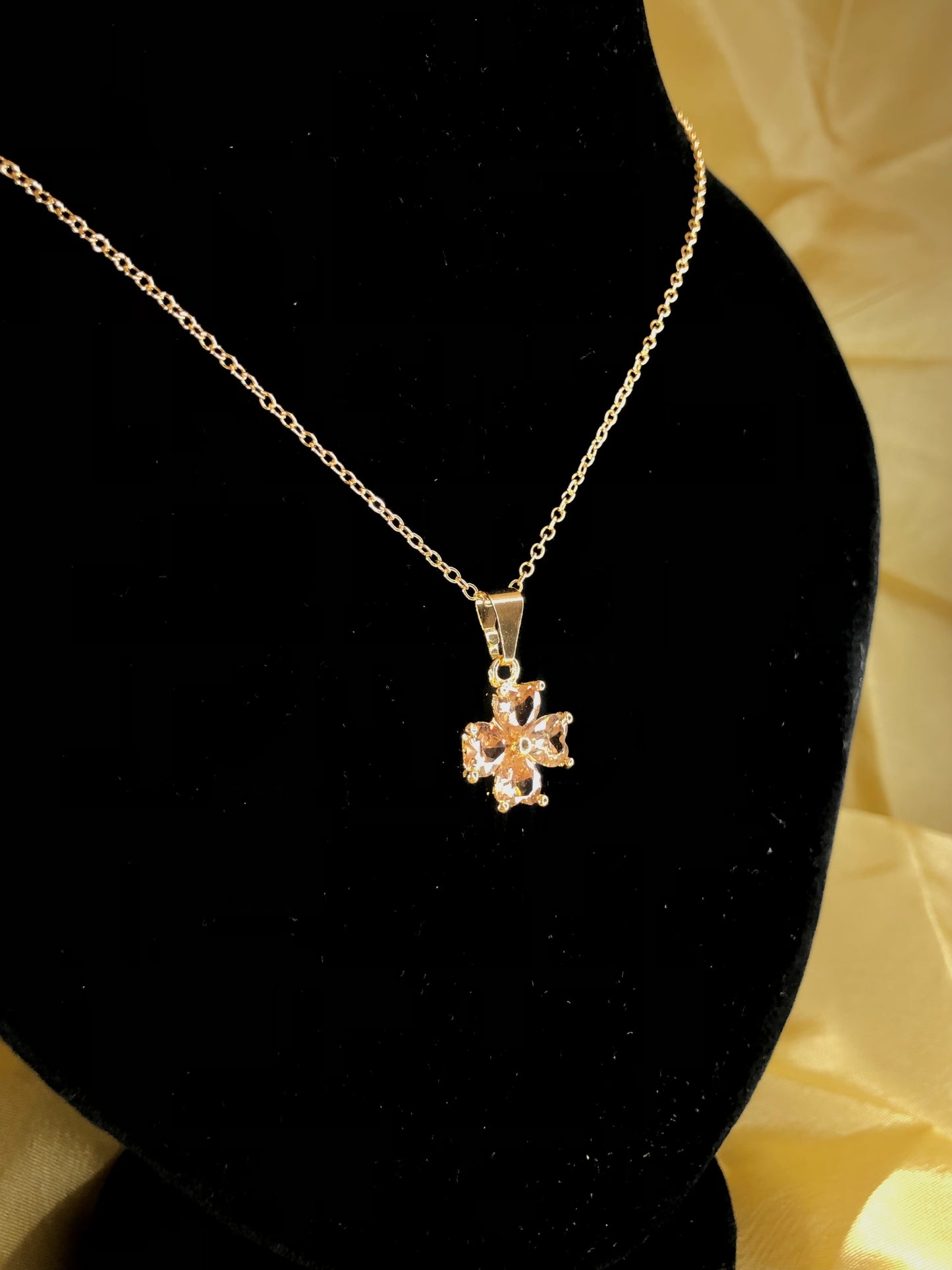 Peach Crystal Bloom Pendant