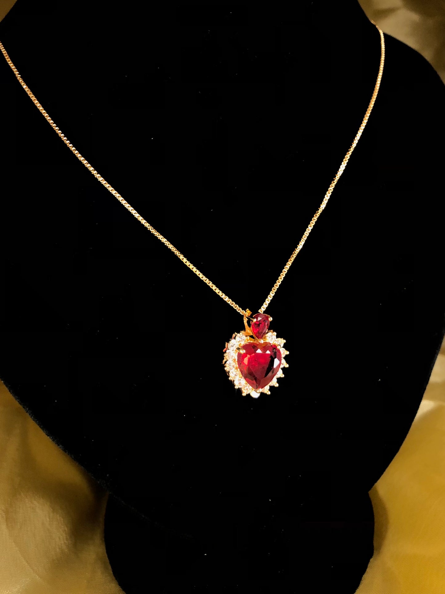 Golden Chain with Heart-Shaped Pendant