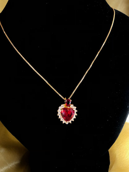 Golden Chain with Heart-Shaped Pendant