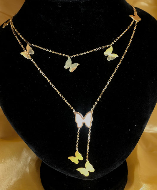 Delicate Golden Butterfly Pendant